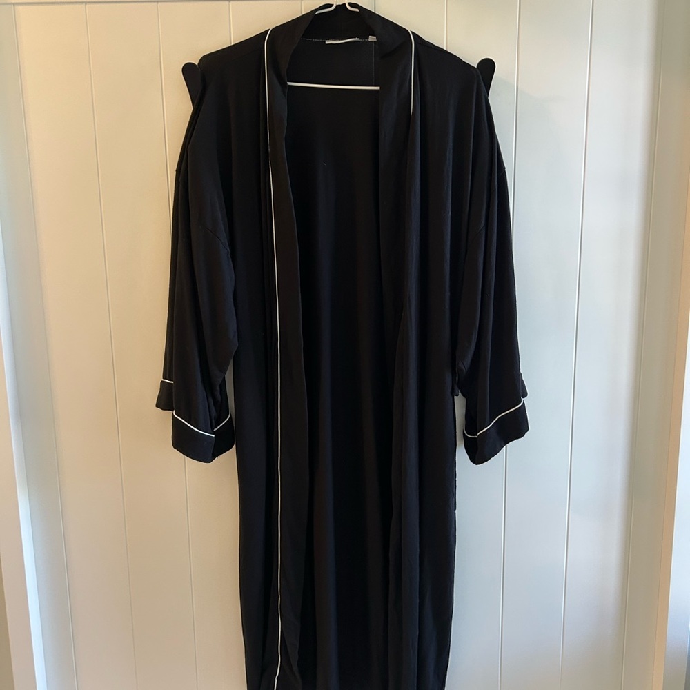 Victoria's Secret Black Robe with White Trim